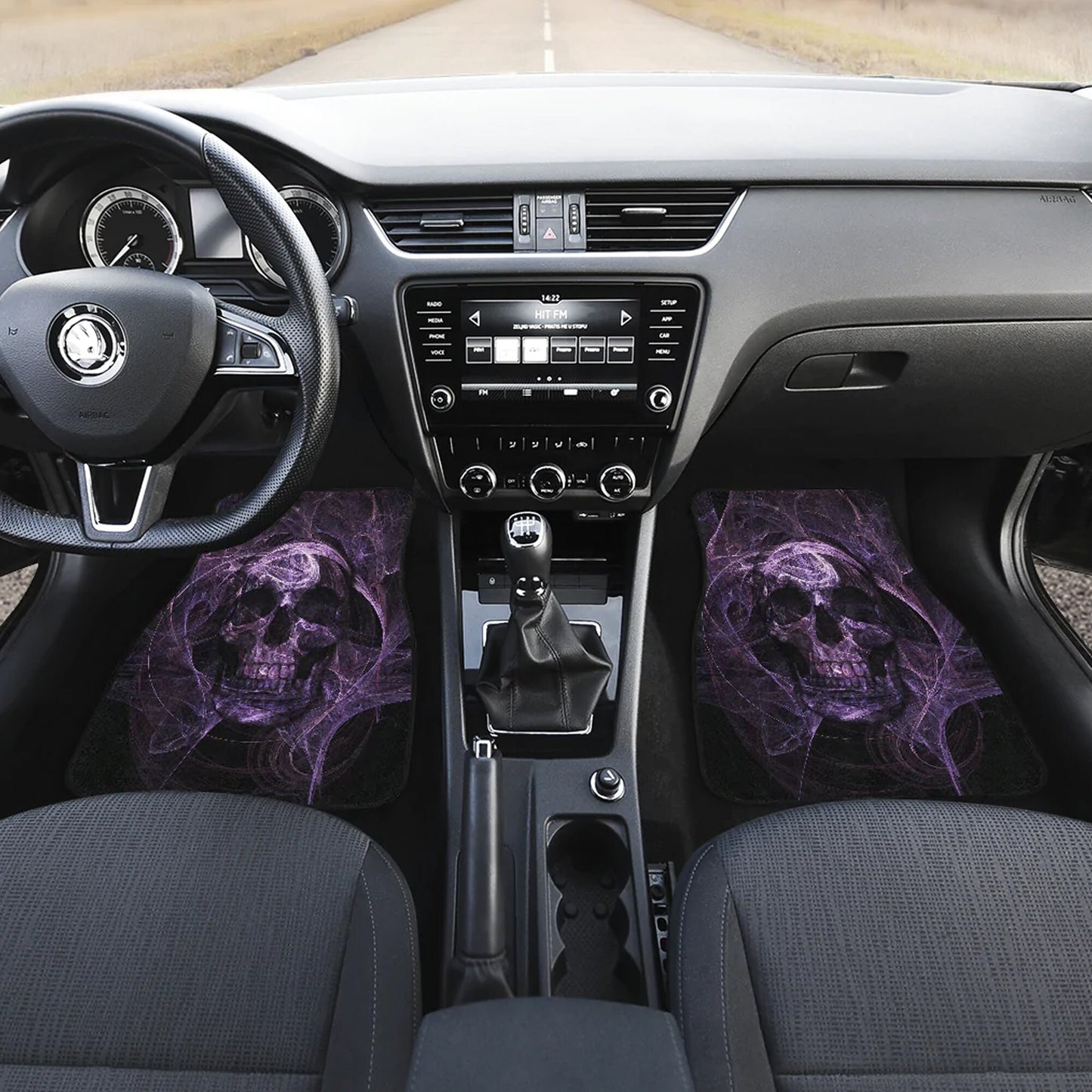 Flaming skull gothic car seat covers car mats, Halloween car mat seat covers, Skeleton grim reaper car mat car accessories seat covers