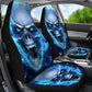 Flaming skull gothic car seat covers car mats, Skeleton fire car mat seat covers, Halloween grim reaper car mat car accessories seat covers