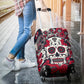 Sugar skull luggage covers, day of the dead candy skull suitcase covers, dia de los muertos calaveras mexican skull luggage suitcase covers