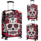 Sugar skull luggage covers, day of the dead candy skull suitcase covers, dia de los muertos calaveras mexican skull luggage suitcase covers