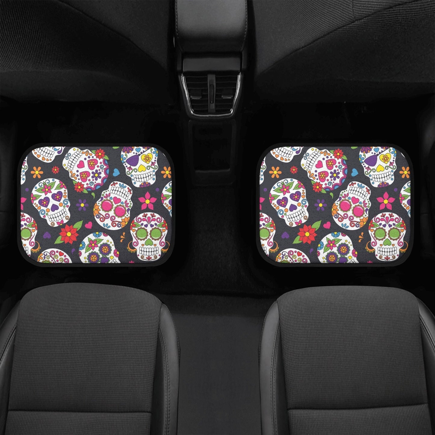 Candy skull calaveras Mexican skull Car Seat Covers car mats, day of the dead car seat cover mats, sugar skull car accessories covers mats