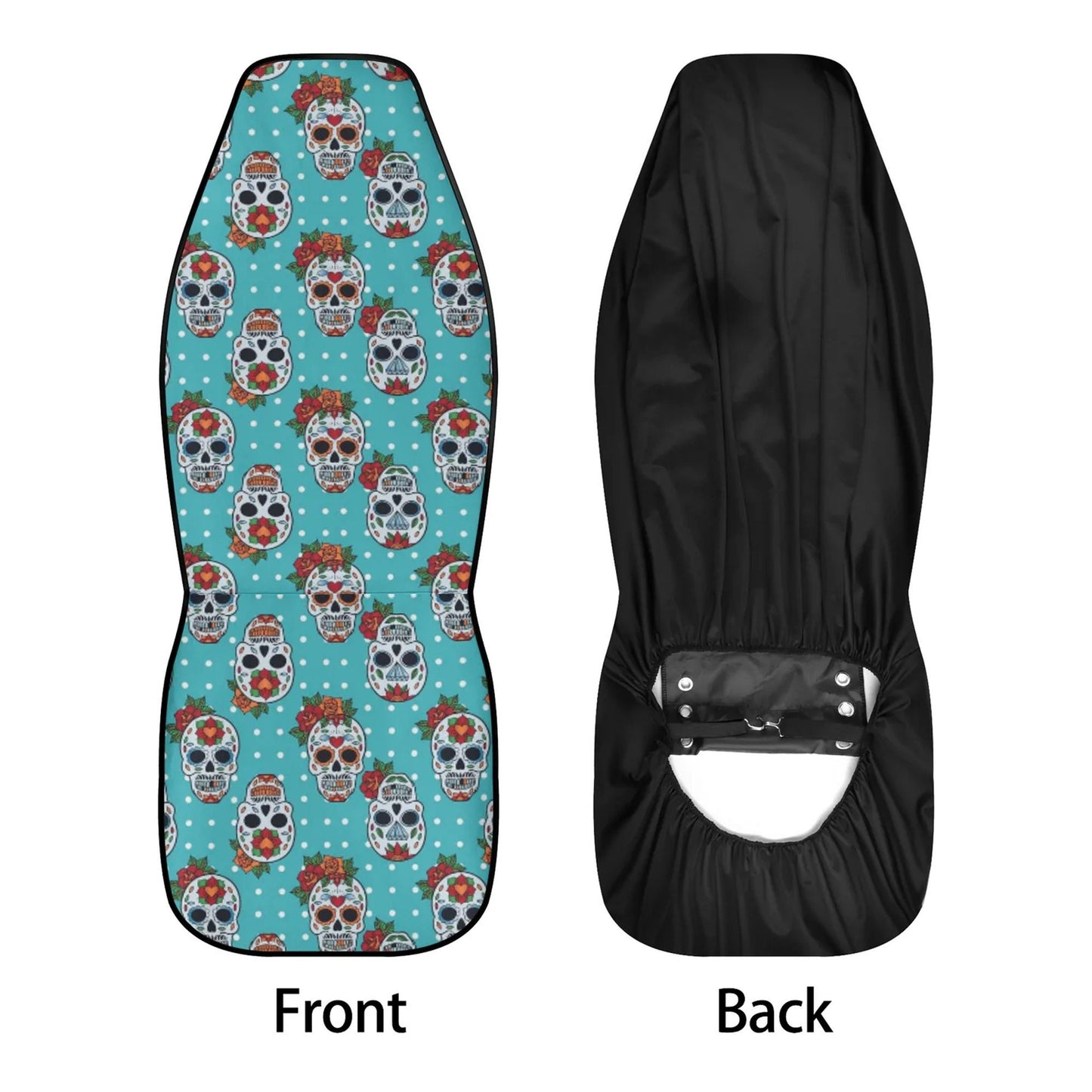 Floral sugar skull Car Seat Covers car mats, Day of the dead rose car seat cover mats, candy skull calaveras car accessories covers mats