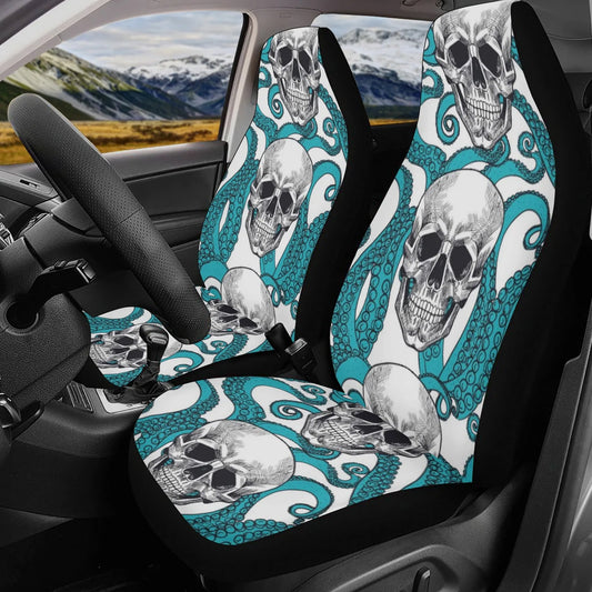 Pulpo skull Car Seat Covers car mats, Gothic skull car seat cover mats, Halloween skeleton skull grim reaper car accessories covers mats
