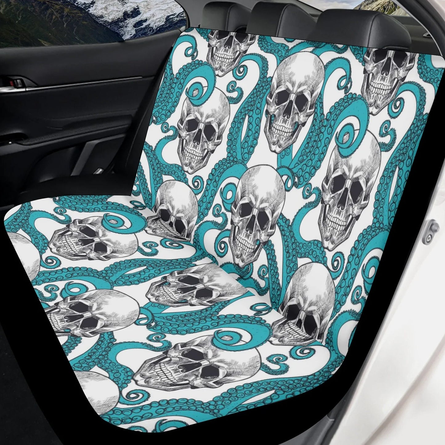 Pulpo skull Car Seat Covers car mats, Gothic skull car seat cover mats, Halloween skeleton skull grim reaper car accessories covers mats