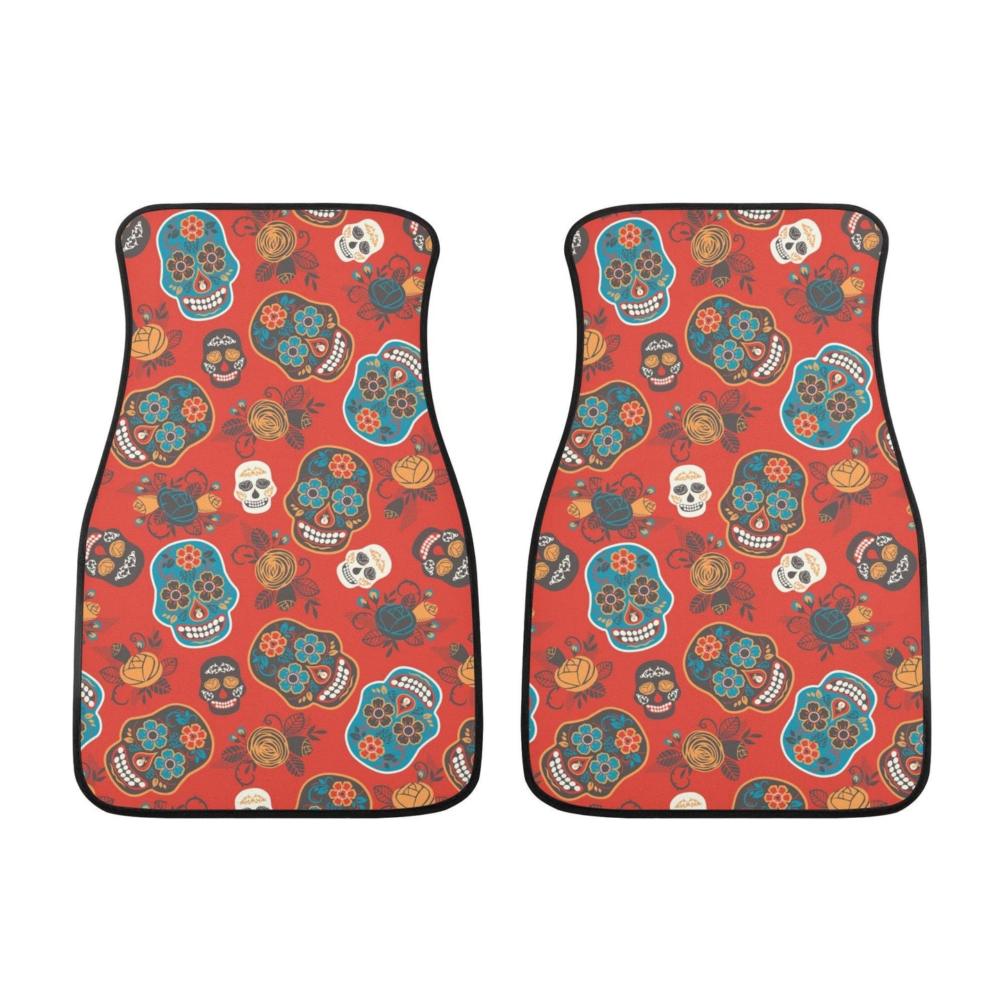 Sugar skull Car Seat Covers car mats, Candy skull car seat cover mats, Dia de los muertos gothic candy skull car seat protector covers mats