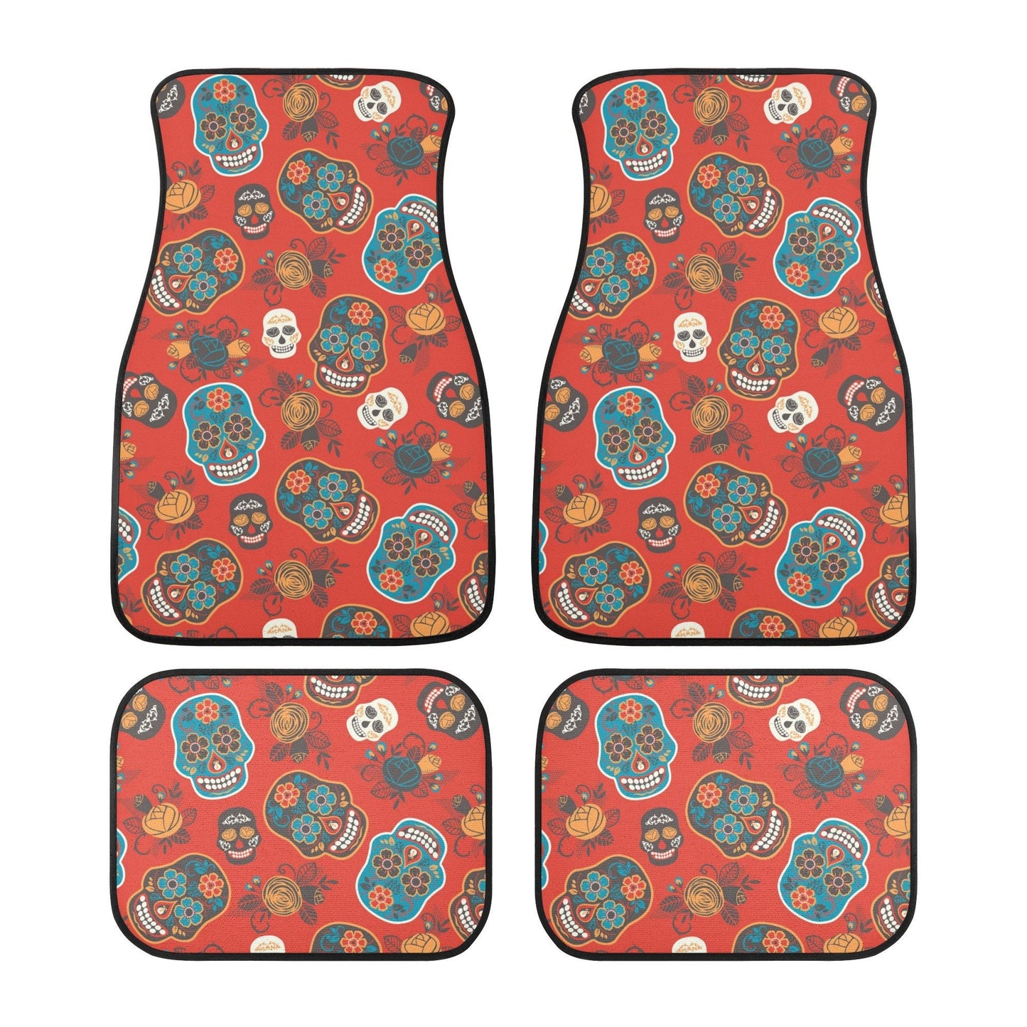 Sugar skull Car Seat Covers car mats, Candy skull car seat cover mats, Dia de los muertos gothic candy skull car seat protector covers mats