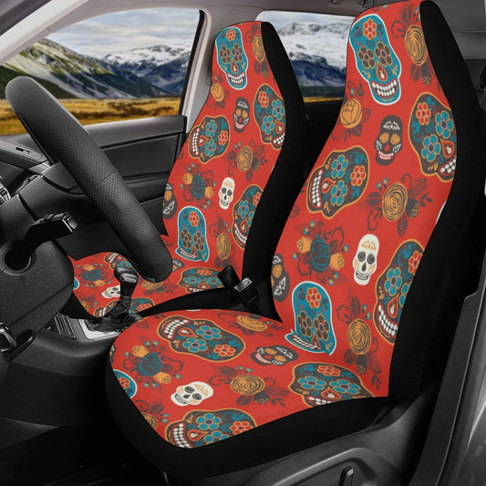 Sugar skull Car Seat Covers car mats, Candy skull car seat cover mats, Dia de los muertos gothic candy skull car seat protector covers mats