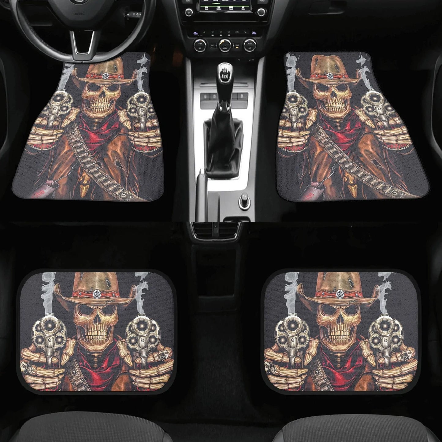 Grim reaper skull car seat covers car mats, Skeleton Halloween car mat seat covers, Gothic Horror skull car mat car accessories seat covers