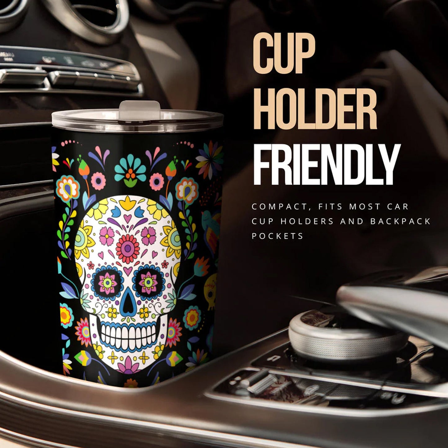 Sugar skull tumbler, Day of the dead cup mug tumbler, Candy skull tumbler, Mexican calaveras reaper tumbler mug cup, skeleton gothic mug cup