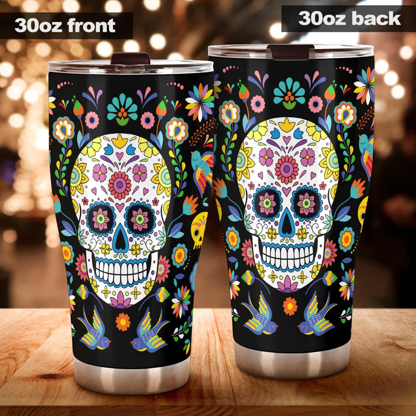 Sugar skull tumbler, Day of the dead cup mug tumbler, Candy skull tumbler, Mexican calaveras reaper tumbler mug cup, skeleton gothic mug cup