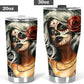 Sugar skull girl tumbler, Mexican skull girl mug tumbler, Dia de los muertos skull day of the dead skull girl gothic travel mug cup tumblers