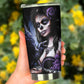 Sugar skull girl tumbler, Mexican skull girl mug tumbler, Dia de los muertos skull day of the dead skull girl gothic travel mug cup tumblers