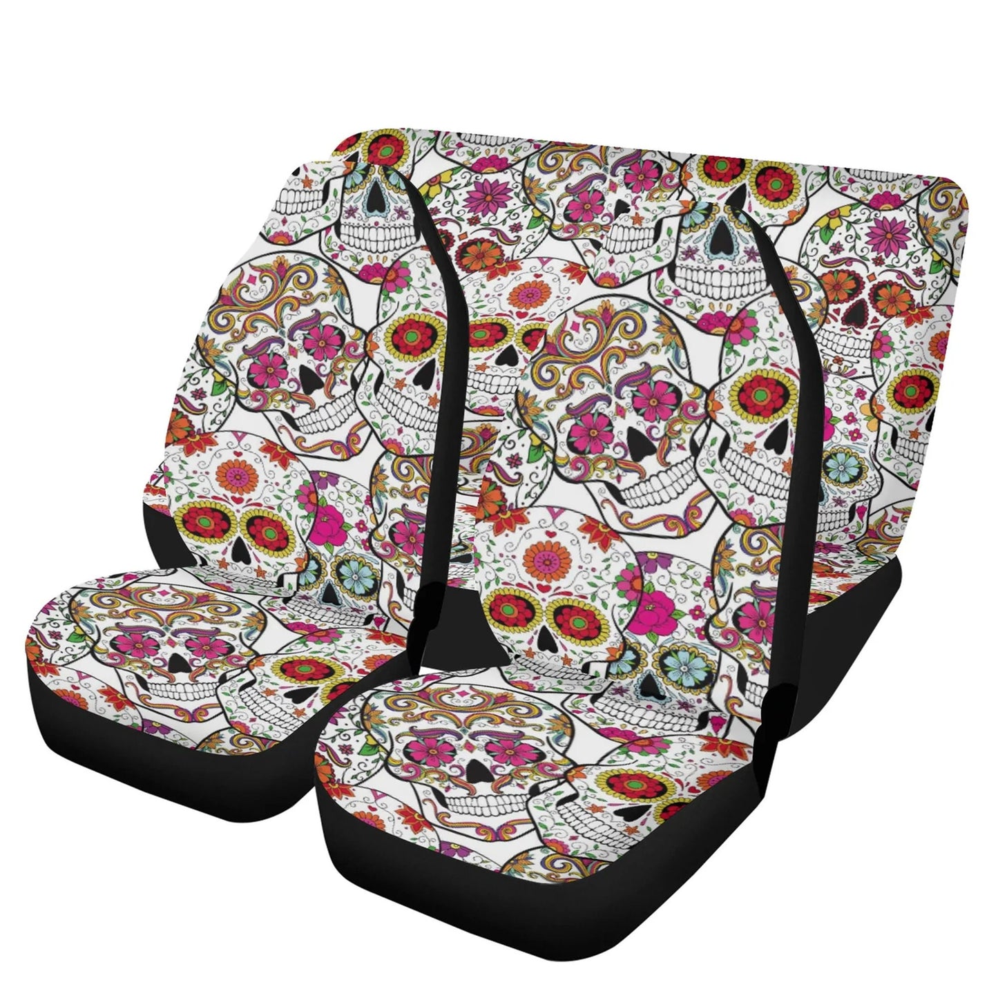 Candy skull Car Seat Covers car mats, Sugar skull car seat cover mats, Day of the dead gothic candy skulls car seat protector covers mats