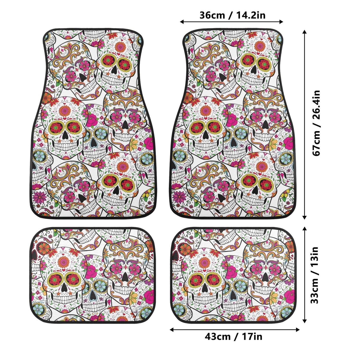 Candy skull Car Seat Covers car mats, Sugar skull car seat cover mats, Day of the dead gothic candy skulls car seat protector covers mats