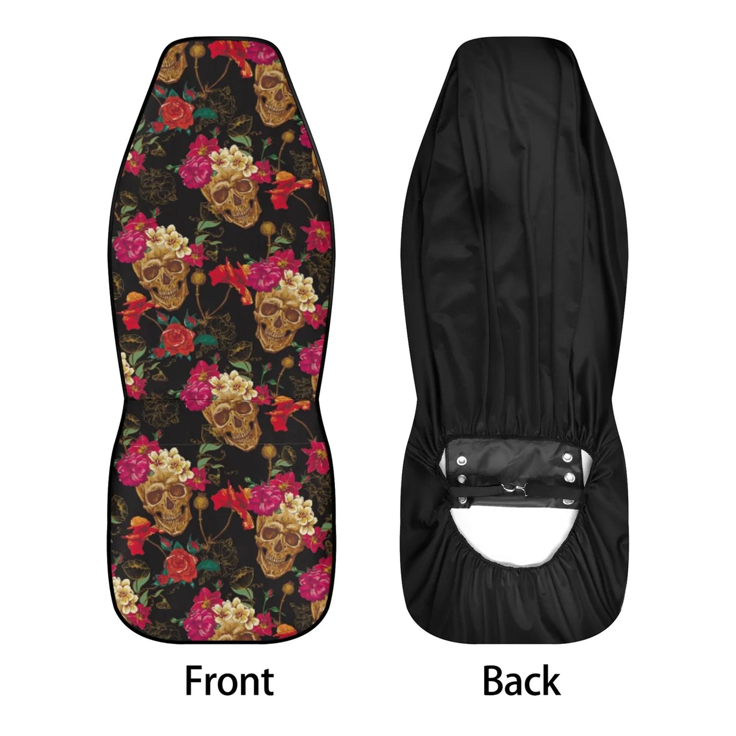 Floral skull Car Seat Covers car mats, Sugar skull car seat protector car mats, Rose candy skull gothic skull car seat protector covers mats