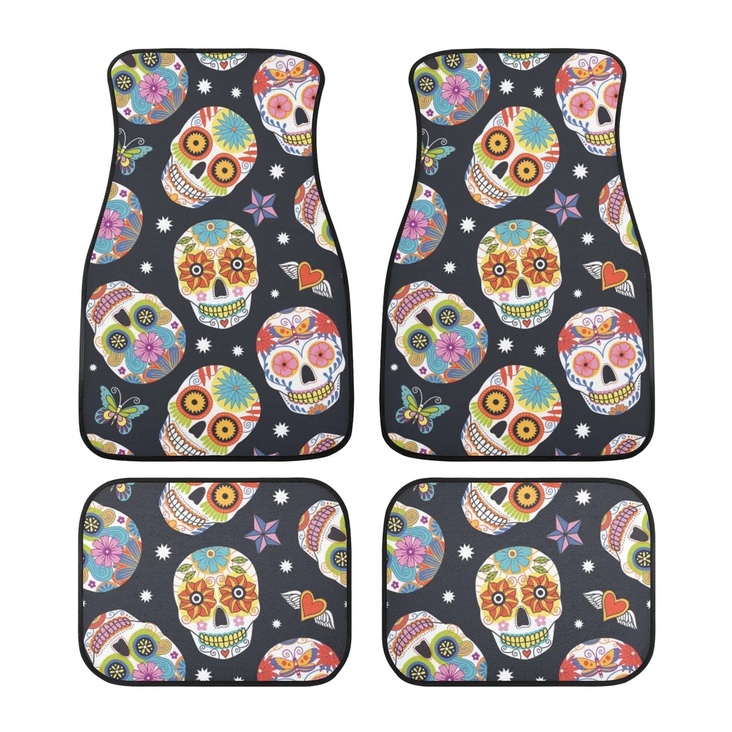 Sugar skull Car Seat Covers car mats, Candy skull car seat cover mats, Dia de los muertos gothic candy skull car seat protector covers mats