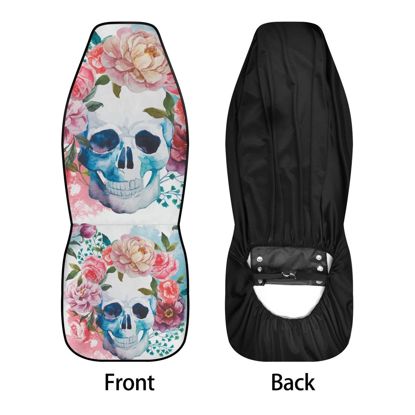 Floral skull Car Seat Covers car mats, rose skull car seat cover mats, Dia de los muertos gothic candy skull car seat protector covers mats