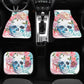 Floral skull Car Seat Covers car mats, rose skull car seat cover mats, Dia de los muertos gothic candy skull car seat protector covers mats