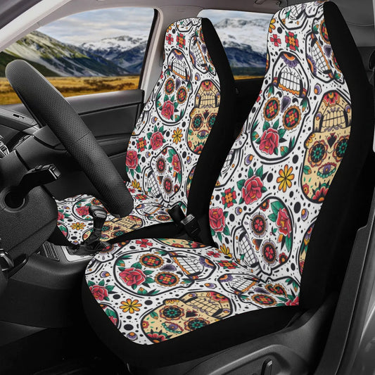 Floral Sugar skull Car Seat Covers car mats, Rose Candy skull car seat cover mats mexican gothic skull car seat protector covers mats