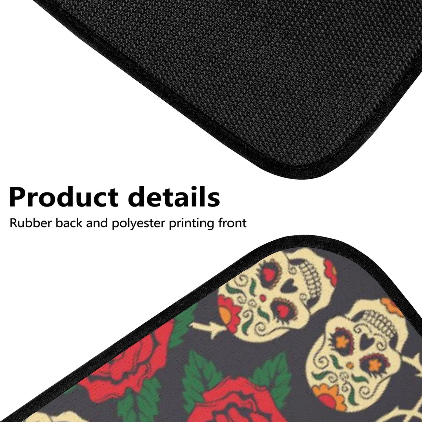 Floral skull pattern Car Seat Covers car mats Rose Candy skull car seat cover mats Halloween rose gothic skull car seat protector covers mat