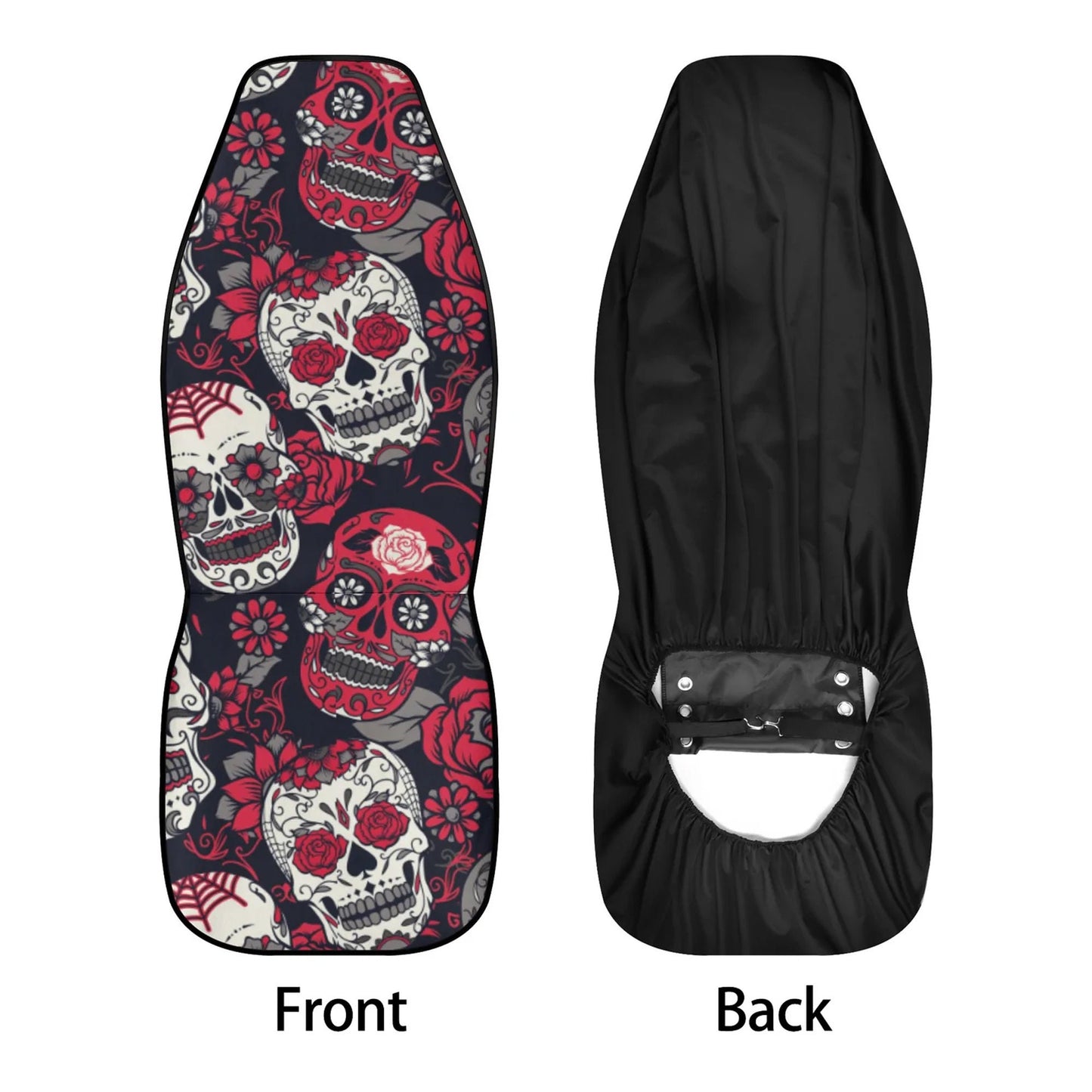 Floral sugar skull Car Seat Covers car mats Rose Candy skull car seat cover mats Halloween rose gothic skull car seat protector covers mat