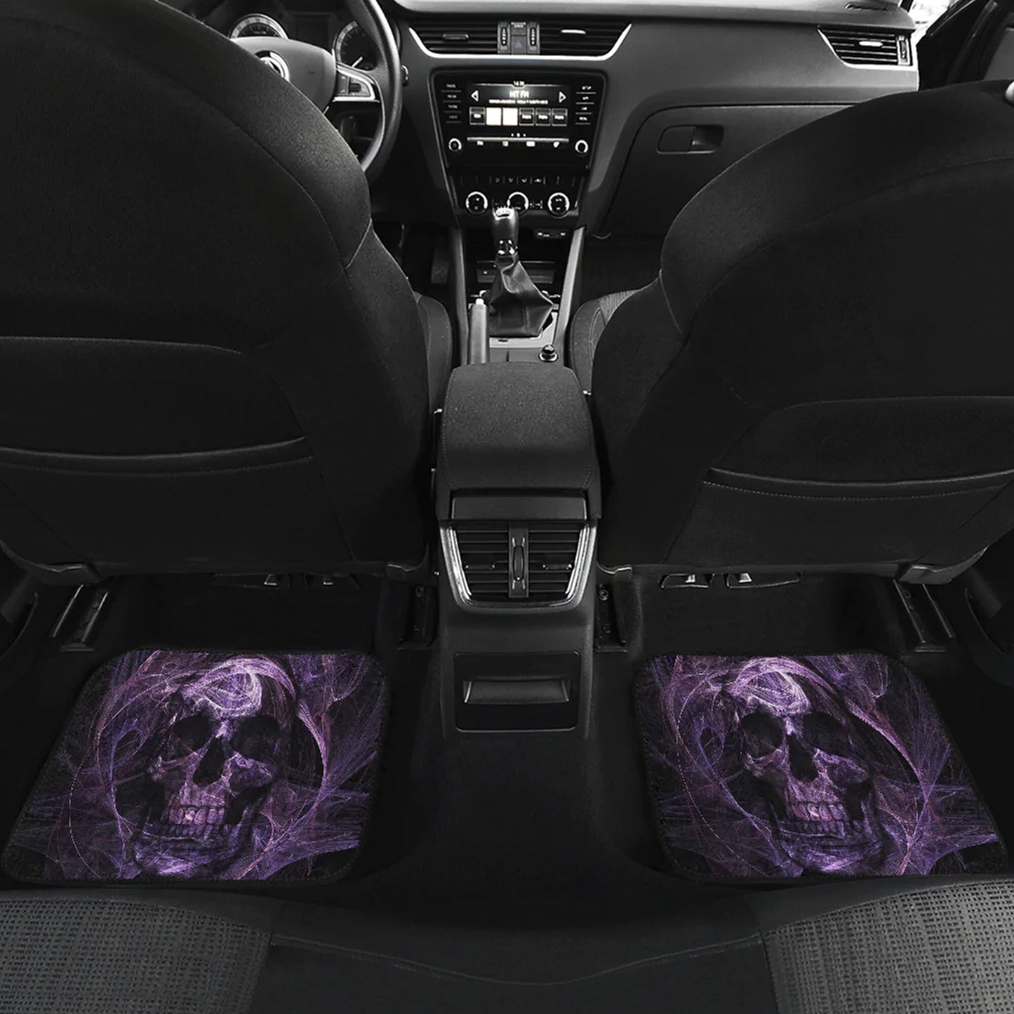 Flaming skull gothic car seat covers car mats, Halloween car mat seat covers, Skeleton grim reaper car mat car accessories seat covers