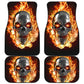Flaming skull gothic car seat covers car mats, Halloween fire car mat seat covers, Skeleton grim reaper car mat car accessories seat covers