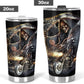 Grim reaper skull tumbler, Biker skull cup mug, skull travel tumbler Gothic  skull mug tumbler, biker tumbler grim reaper gothic mug cup