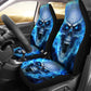 Flaming skull gothic car seat covers car mats, Skeleton fire car mat seat covers, Halloween grim reaper car mat car accessories seat covers