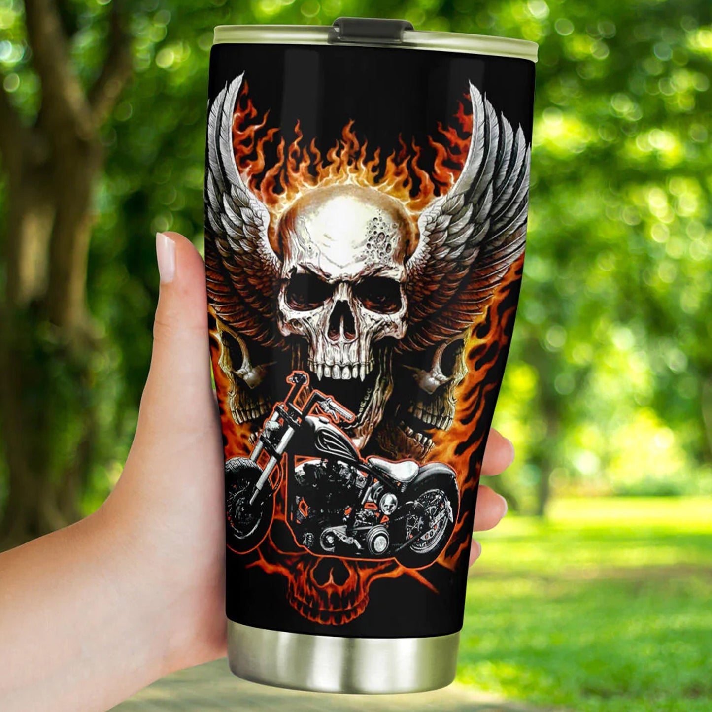 Grim reaper skull tumbler, Biker skull cup mug, skull travel tumbler Gothic  skull mug tumbler, biker tumbler grim reaper gothic mug cup