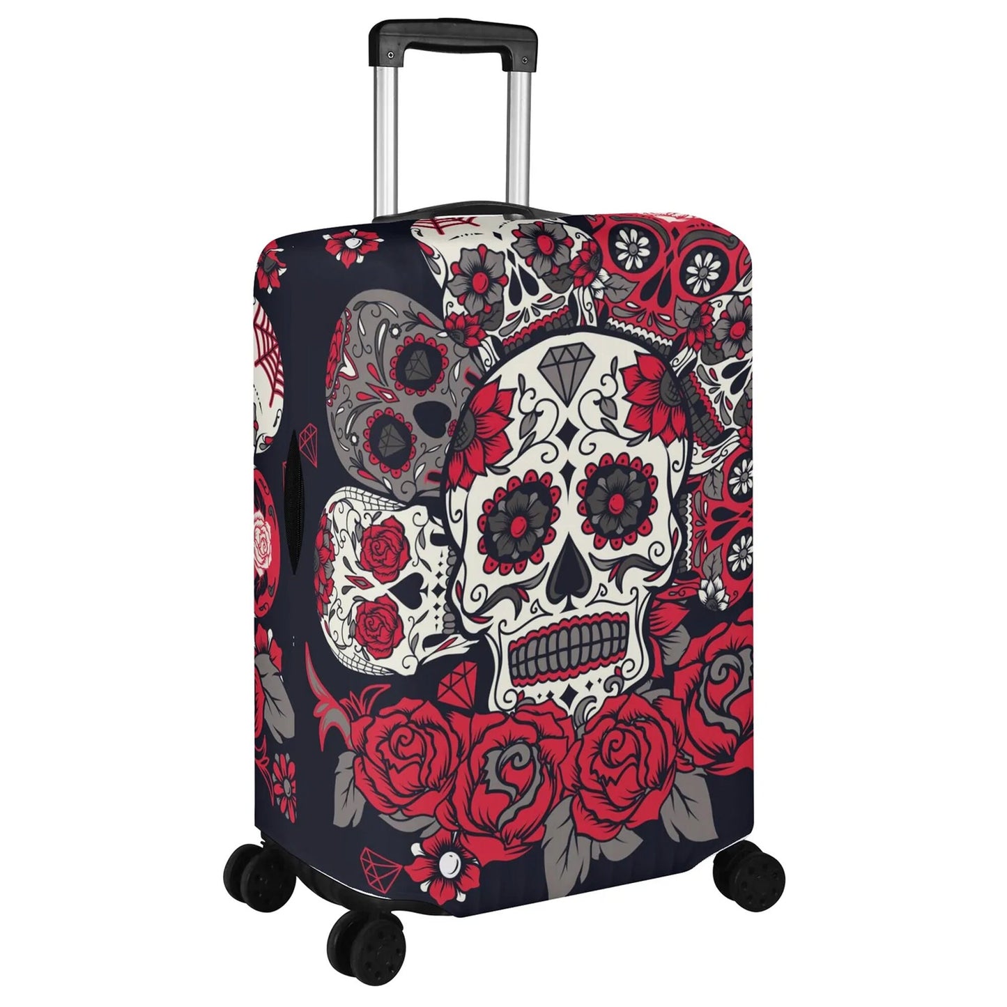 Sugar skull luggage covers, day of the dead candy skull suitcase covers, dia de los muertos calaveras mexican skull luggage suitcase covers