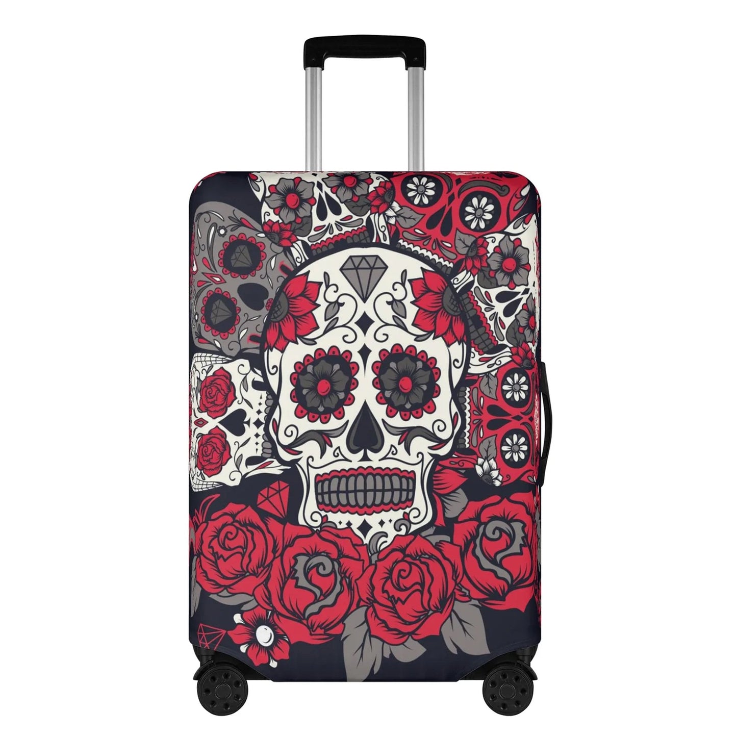 Sugar skull luggage covers, day of the dead candy skull suitcase covers, dia de los muertos calaveras mexican skull luggage suitcase covers