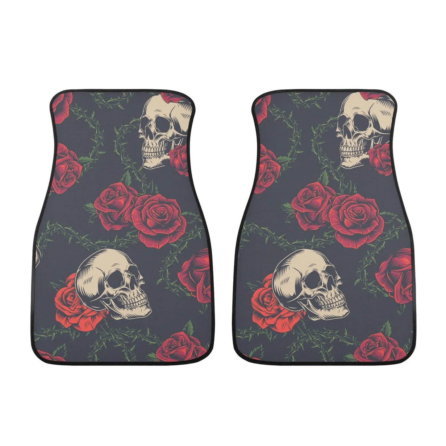 Floral skull Car Seat Cover car mat, Rose skull car seat cover mat Skeleton gothic skull car seat protector covers mat skeleton car mats