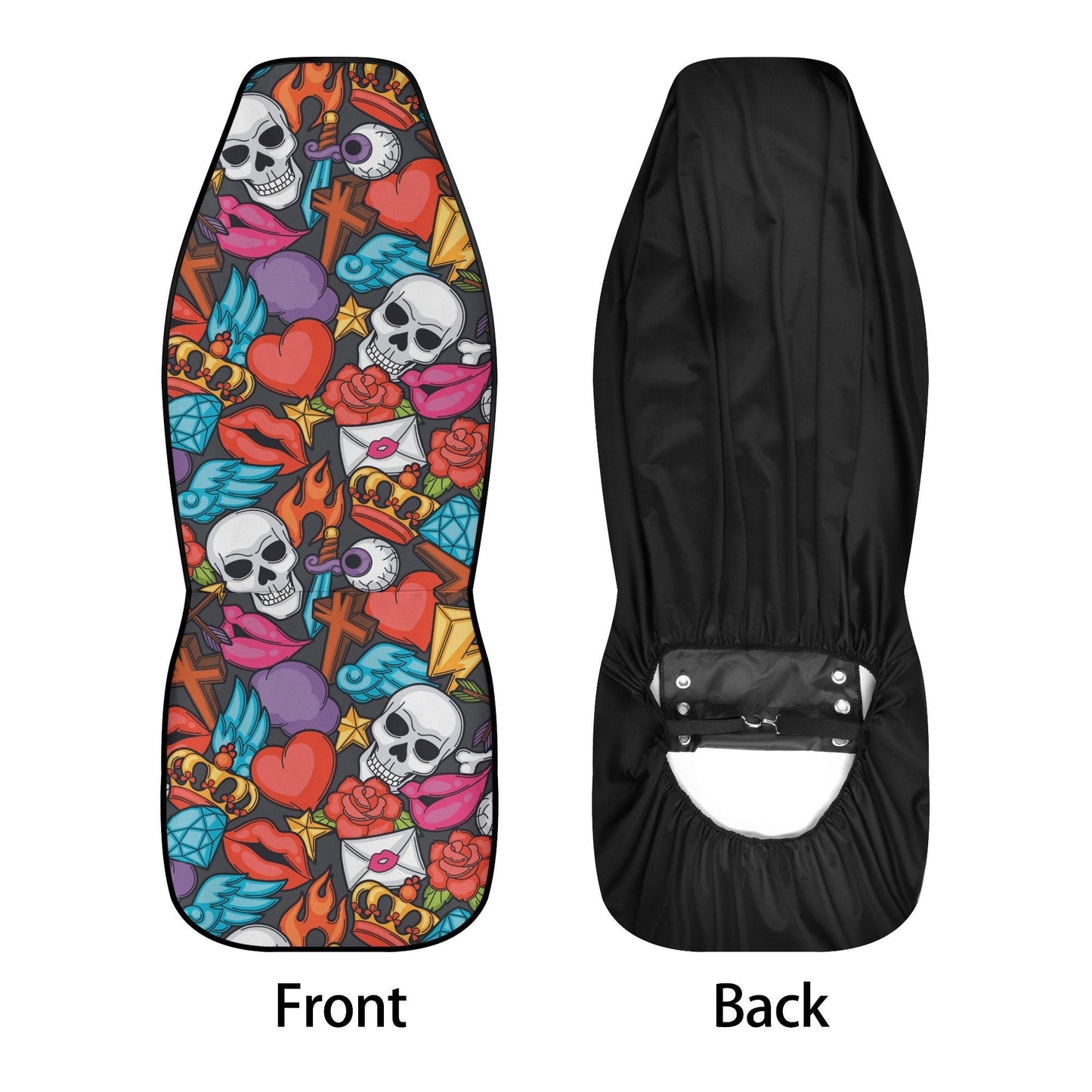 Halloween skull Car Seat Cover car mat, Skeleton car seat cover mat Grim reaper gothic skull car seat protector covers mat skeleton car mats