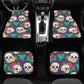 Day of the dead Car Seat Covers car mats Calaveras Candy skull car seat cover mats Halloween rose sugar skull car seat protector covers mat