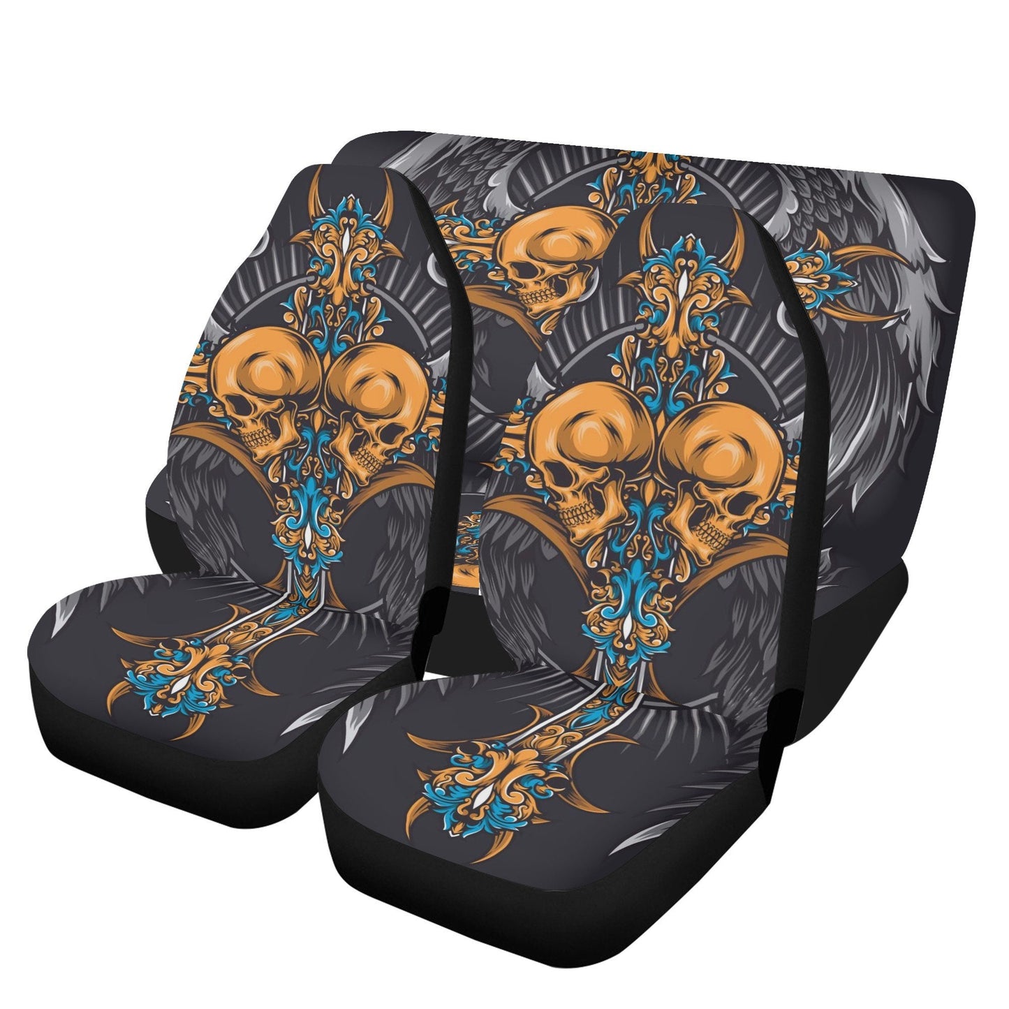 Cross skull Car Seat Cover car mat, Halloween skull car seat cover mat Sword gothic skull car seat protector covers mat skeleton car mats