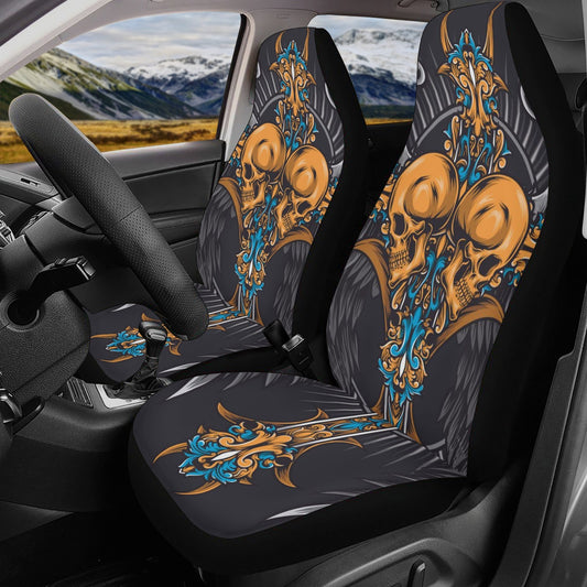 Cross skull Car Seat Cover car mat, Halloween skull car seat cover mat Sword gothic skull car seat protector covers mat skeleton car mats