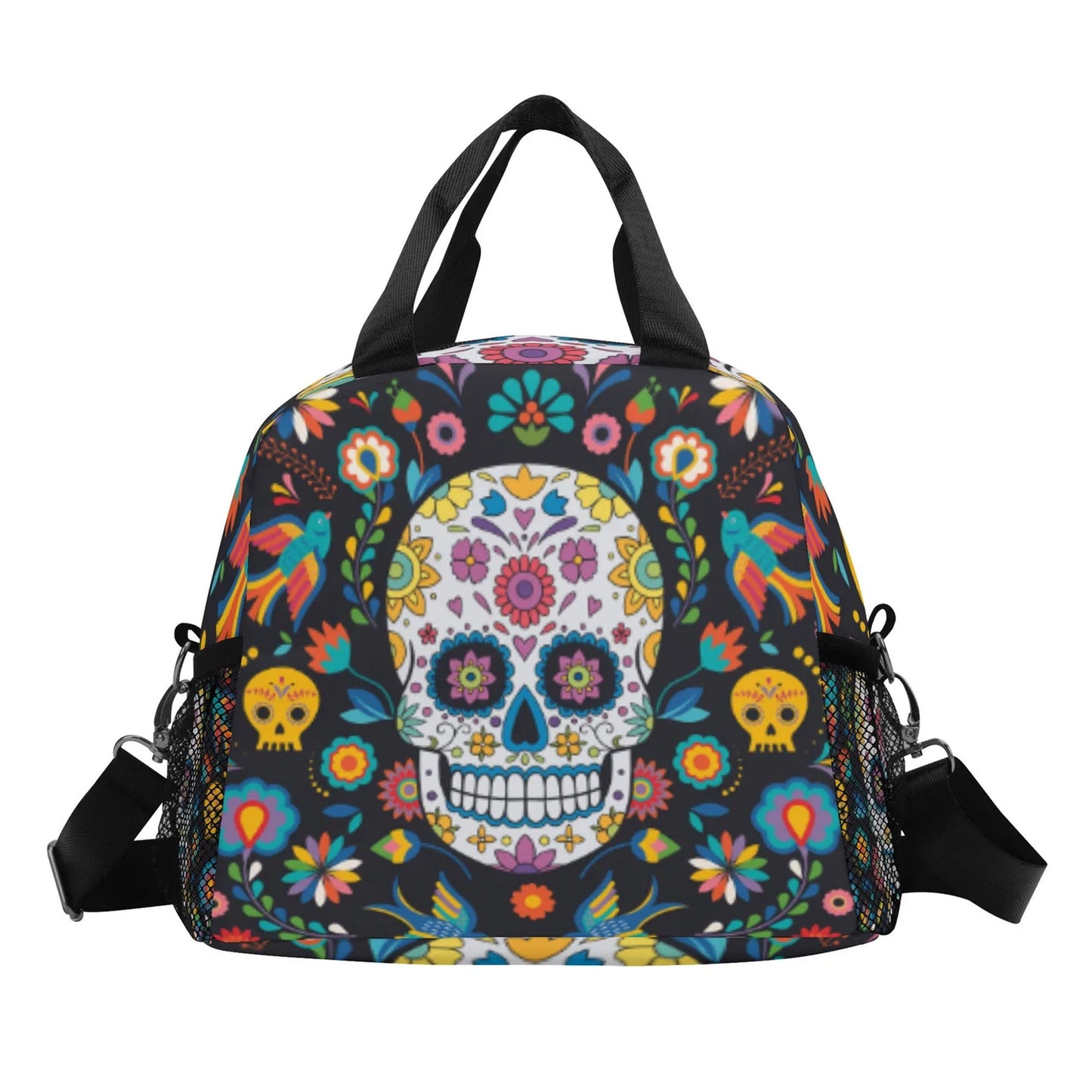 Sugar skull lunch bag, day of the dead lunch bag, sugar skull lunch box, sugar lunch tote, day of the dead lunch tote, candy skull lunch bag