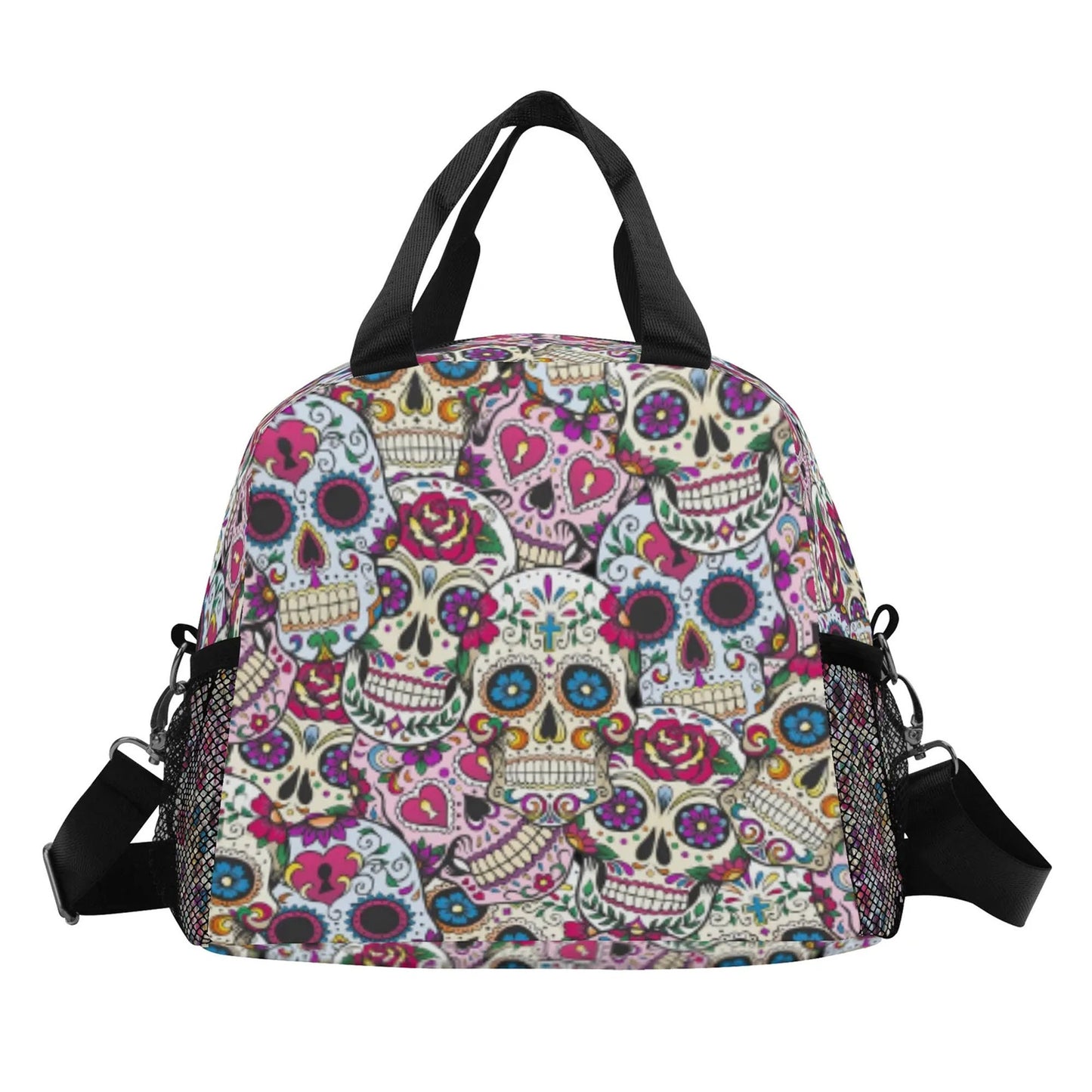 Sugar skull lunch bag, day of the dead lunch bag, sugar skull lunch box, sugar lunch tote, day of the dead lunch tote, candy skull lunch bag