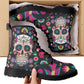 Sugar skull leather boots, day of the dead boots for men women sugar skull women's boots, candy skull women's boots, Calaveras leather boots