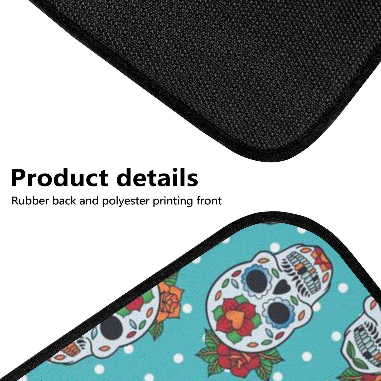 Floral sugar skull Car Seat Covers car mats, Day of the dead rose car seat cover mats, candy skull calaveras car accessories covers mats