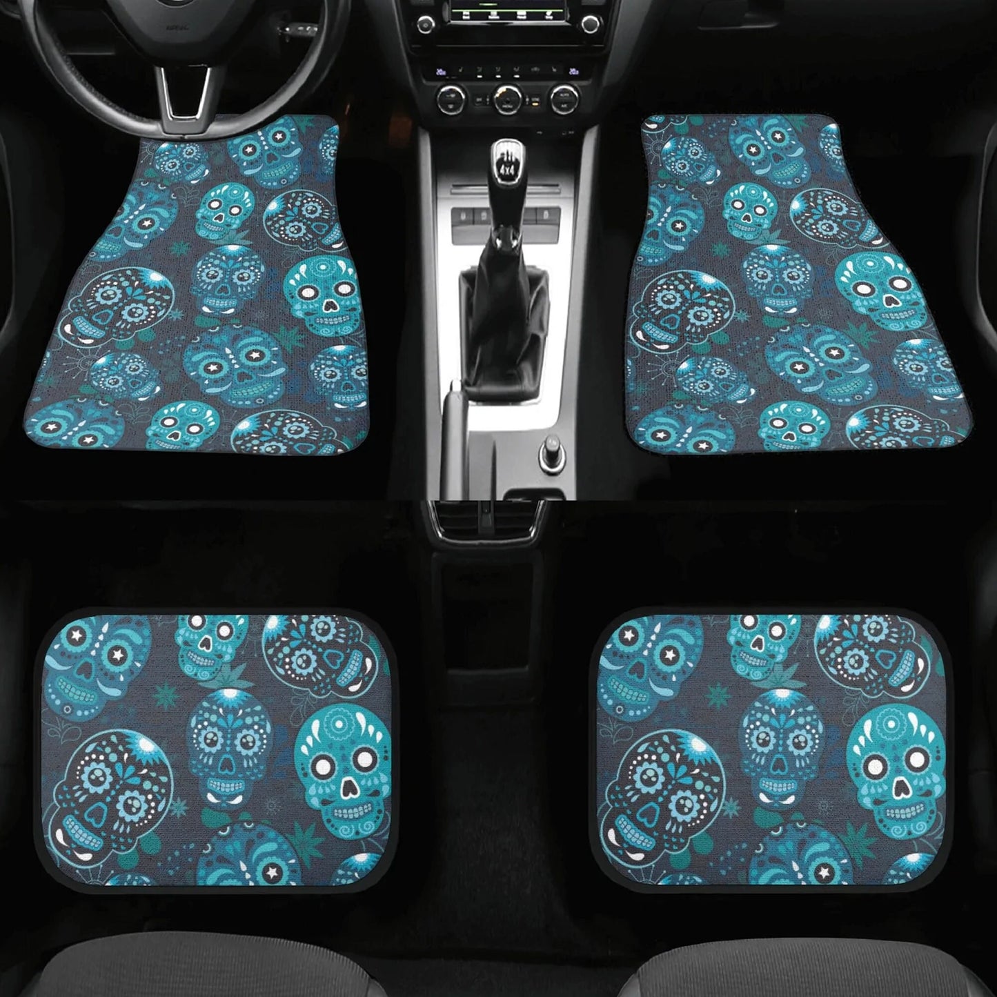Dia de los muertos Car Seat Covers car mats, sugar skull car seat cover mats, candy skull Mexican skull gothic car accessories covers mats