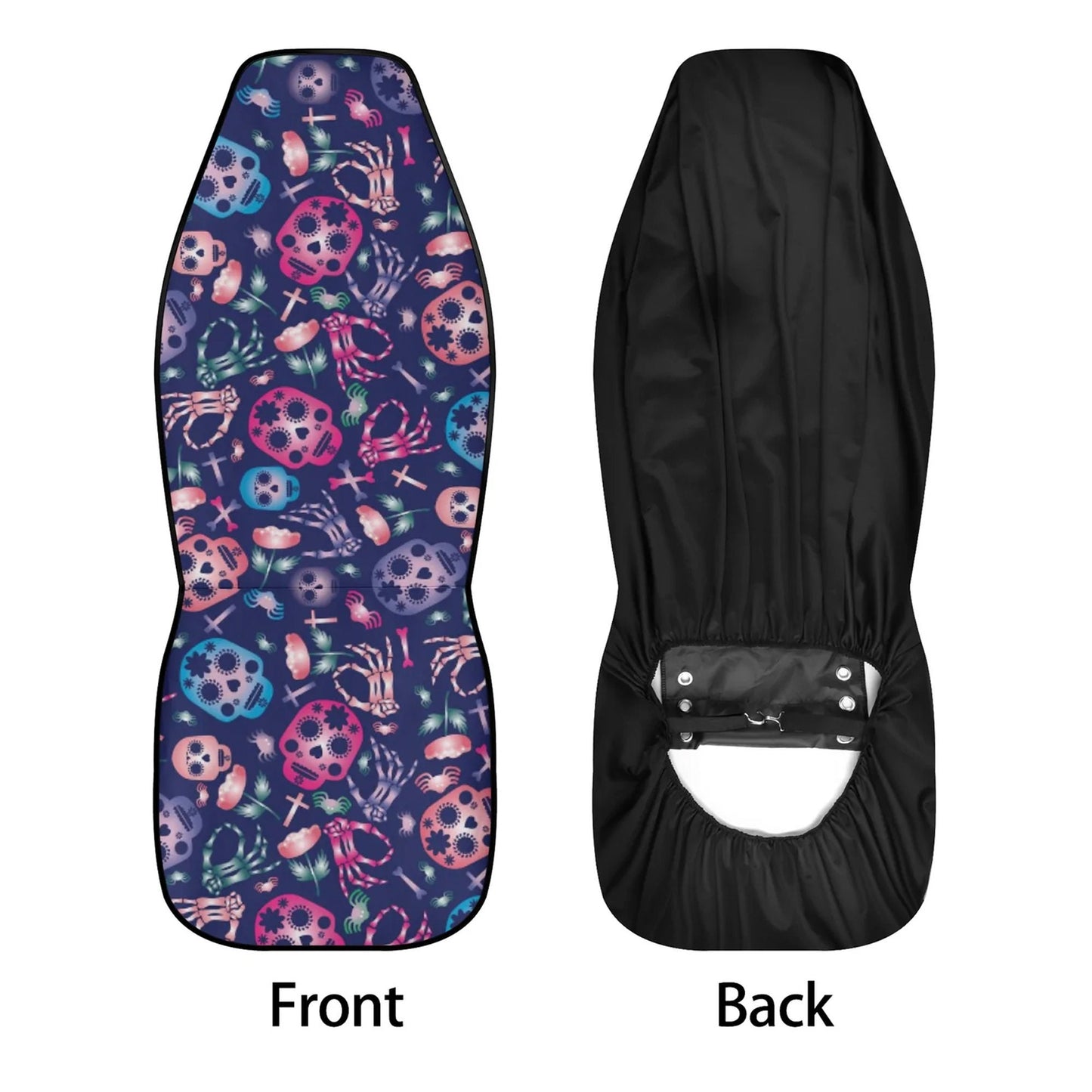 Skeleton sugar skull Car Seat Covers car mats, sugar skull car seat cover mats, Halloween gothic skull gothic car accessories covers mats