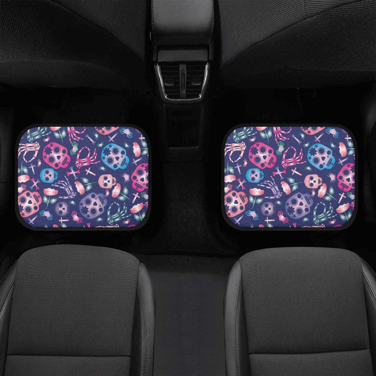 Skeleton sugar skull Car Seat Covers car mats, sugar skull car seat cover mats, Halloween gothic skull gothic car accessories covers mats