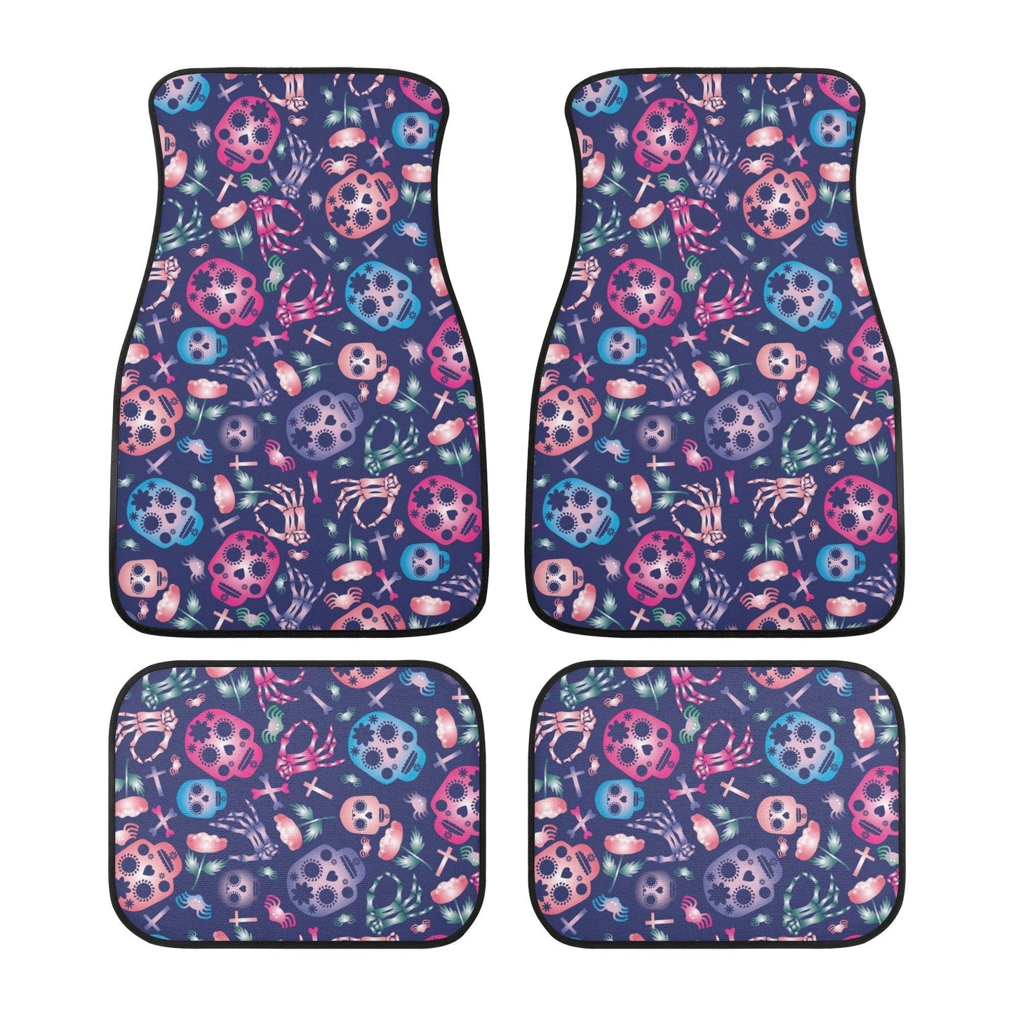 Skeleton sugar skull Car Seat Covers car mats, sugar skull car seat cover mats, Halloween gothic skull gothic car accessories covers mats