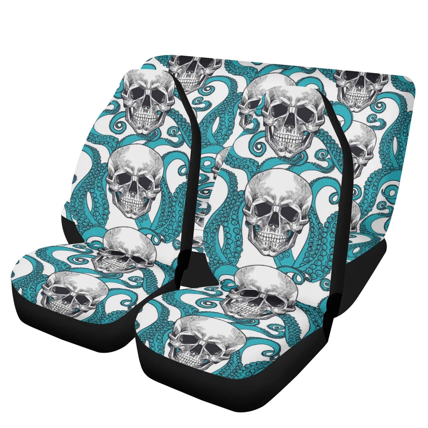 Pulpo skull Car Seat Covers car mats, Gothic skull car seat cover mats, Halloween skeleton skull grim reaper car accessories covers mats