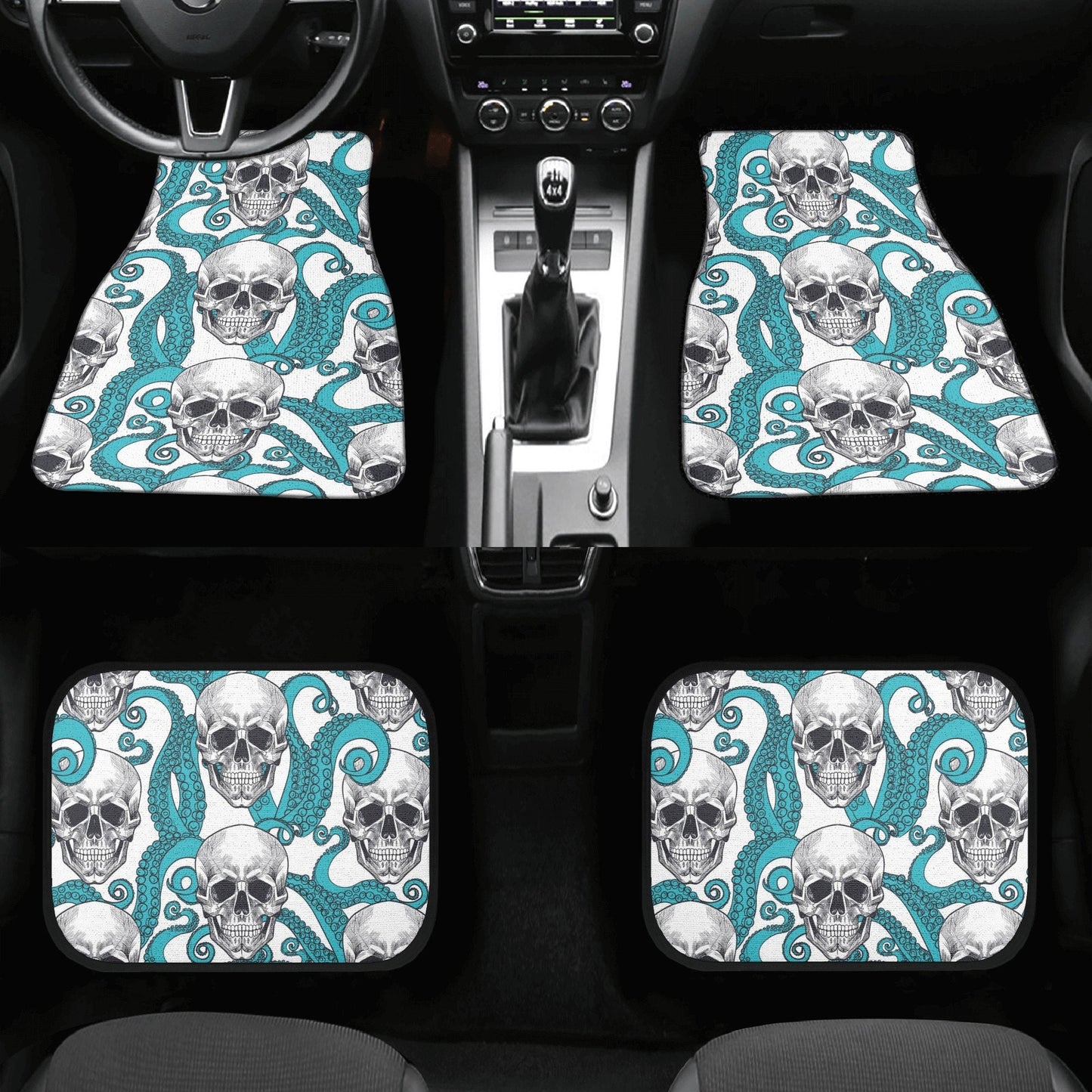 Pulpo skull Car Seat Covers car mats, Gothic skull car seat cover mats, Halloween skeleton skull grim reaper car accessories covers mats