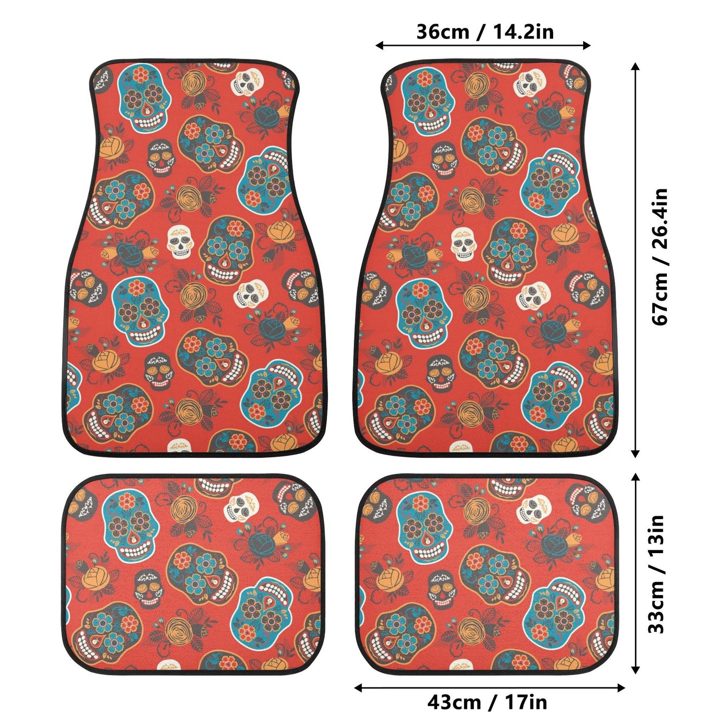 Sugar skull Car Seat Covers car mats, Candy skull car seat cover mats, Dia de los muertos gothic candy skull car seat protector covers mats