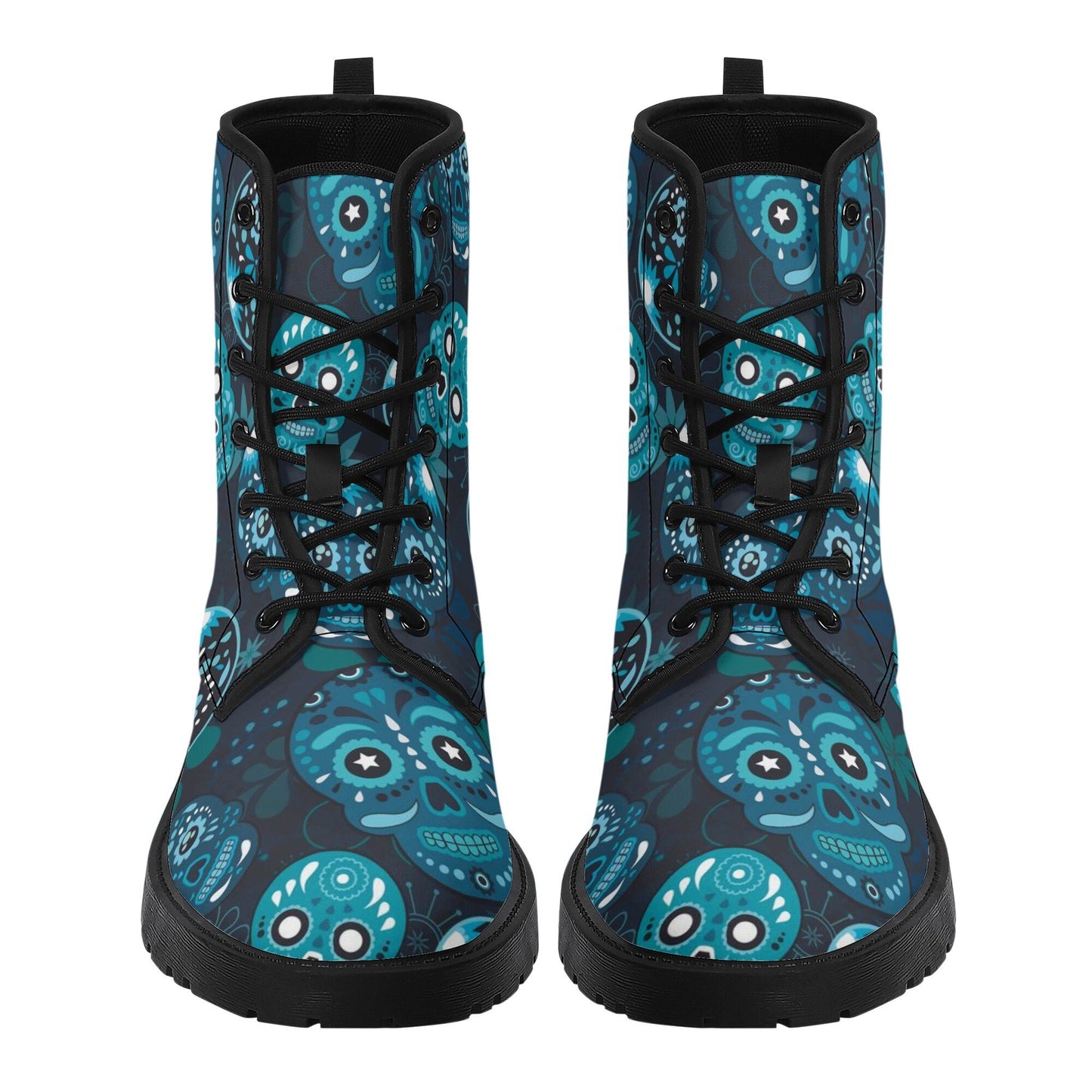 Sugar skull leather boots, day of the dead boots for men women sugar skull women's boots, candy skull women's boots, Calaveras leather boots
