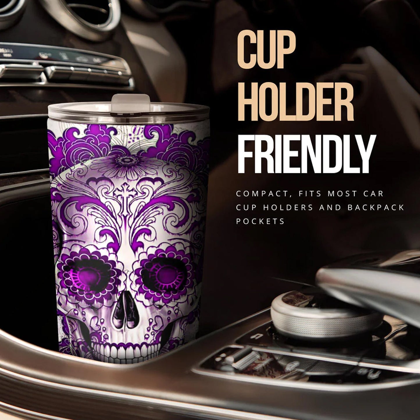 Day of the dead tumbler, sugar skull cup mug tumbler, Dia de los muertos  skull tumbler mug cup, candy skull skeleton gothic mug cup tumbler